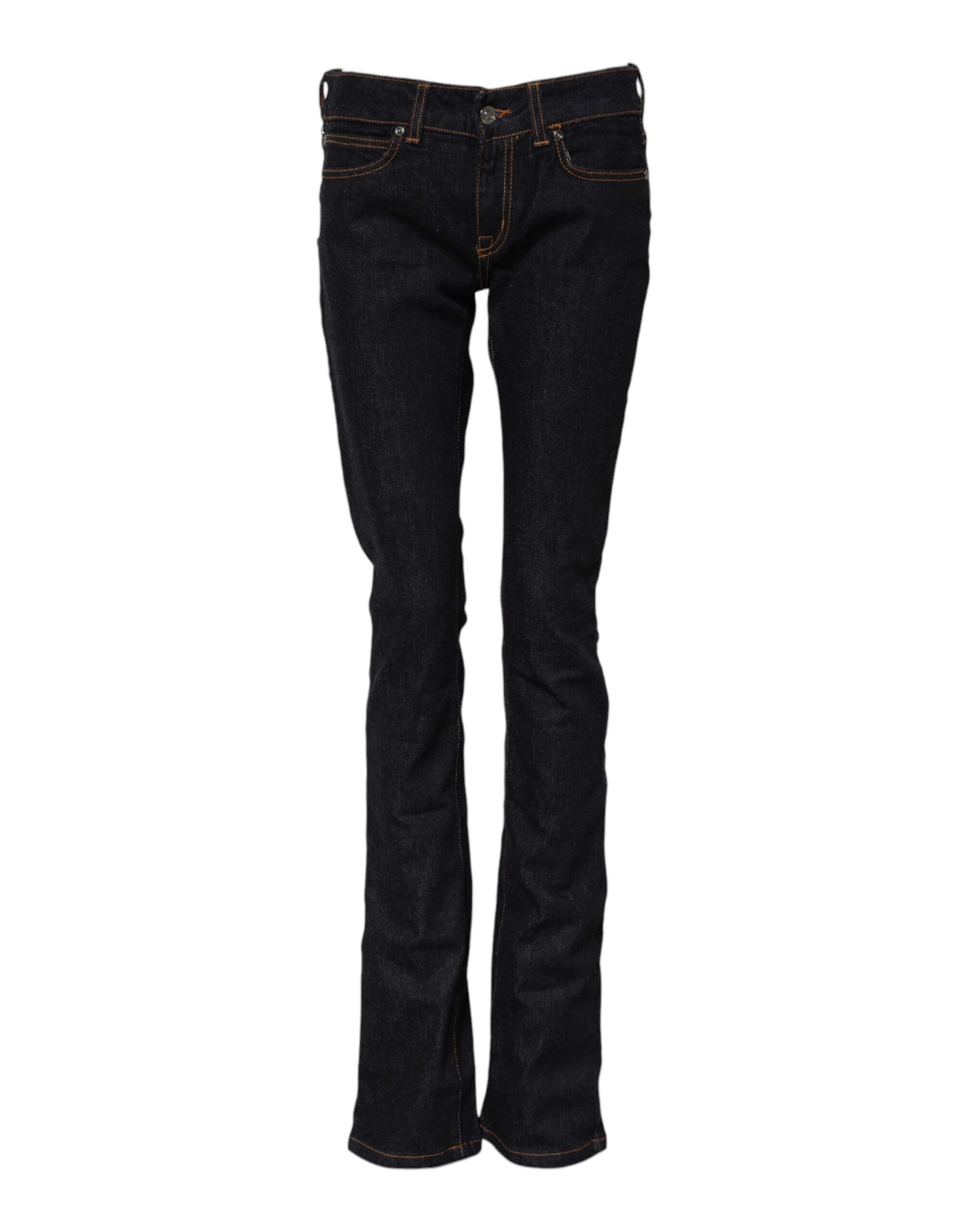 Pair of women's jeans with faded design and flared legs