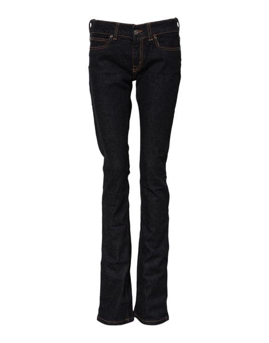 Pair of women's jeans with faded design and flared legs