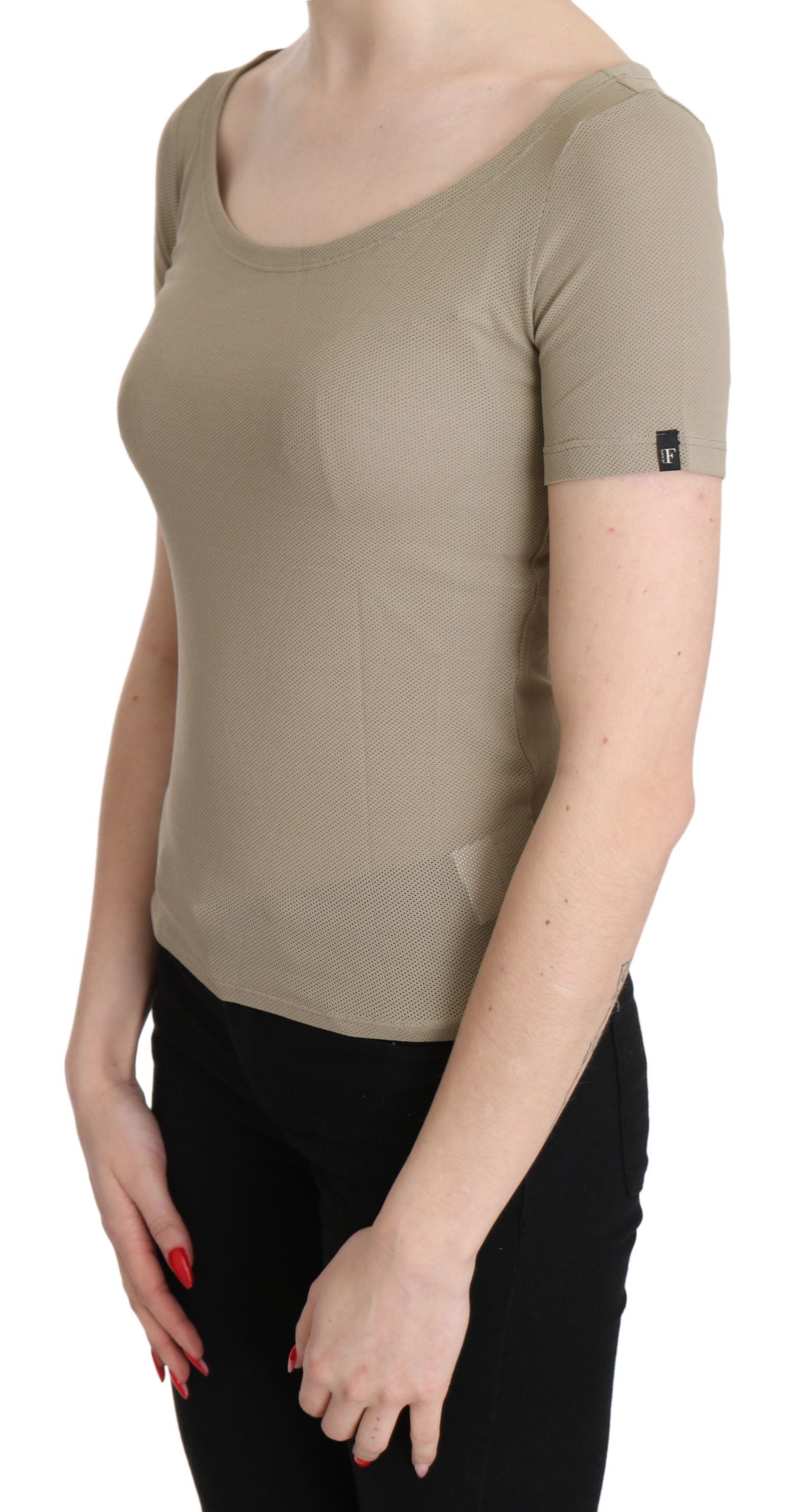 Woman wearing a knit top