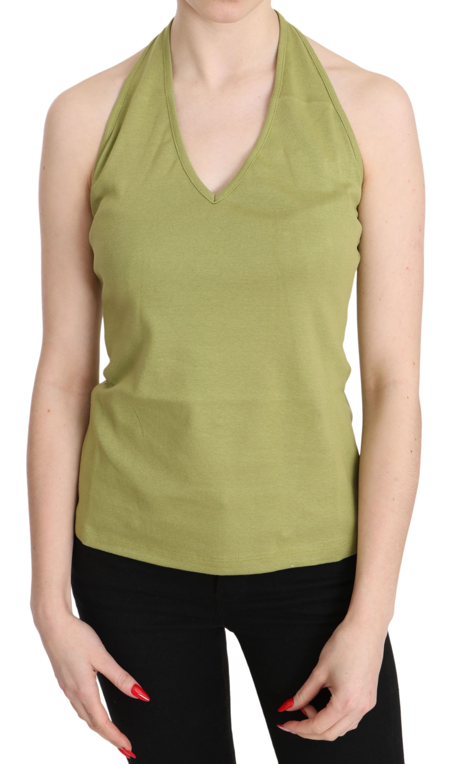 Woman wearing a sleeveless top