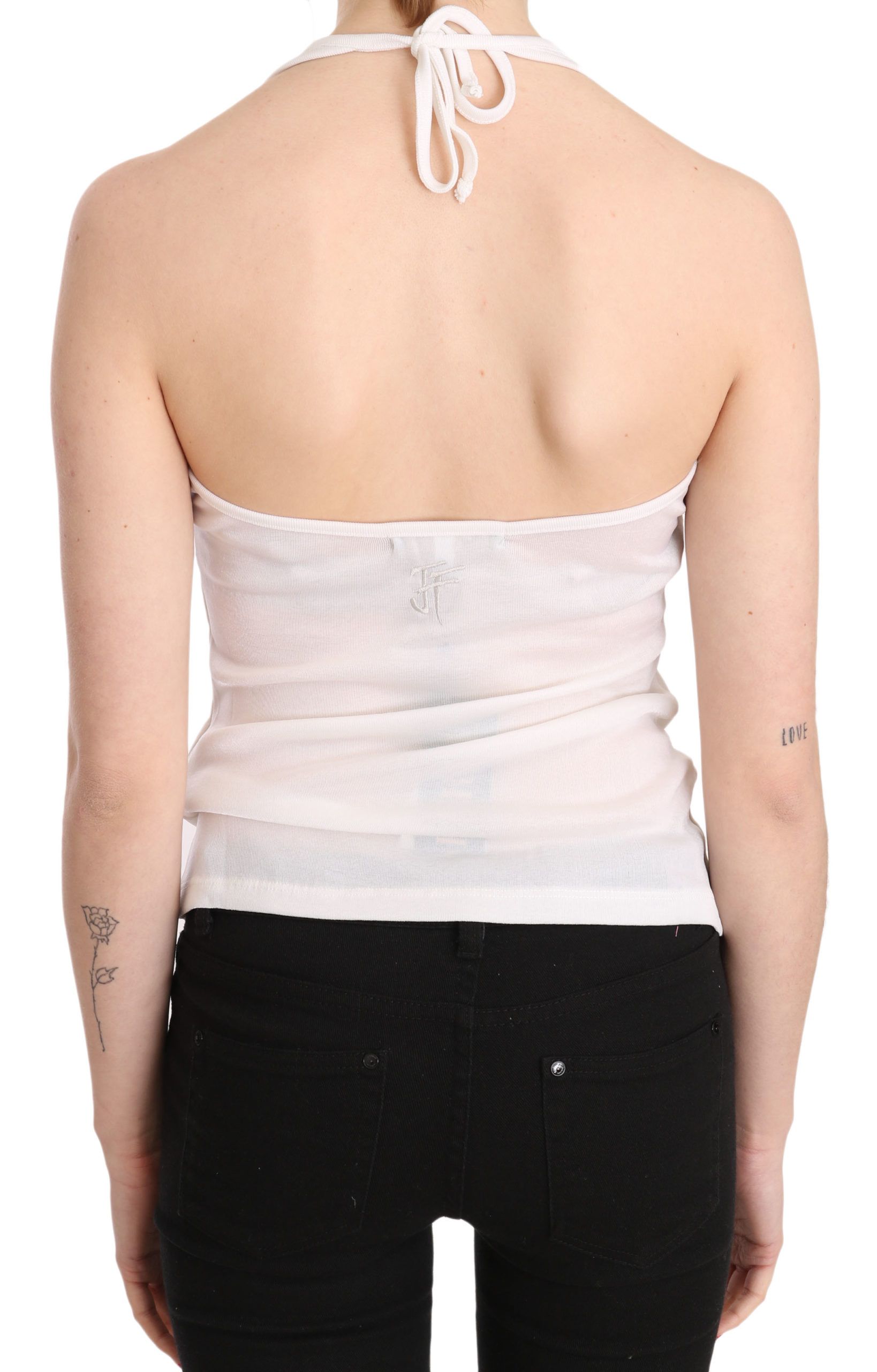 Backless tank top with ruched detailing
