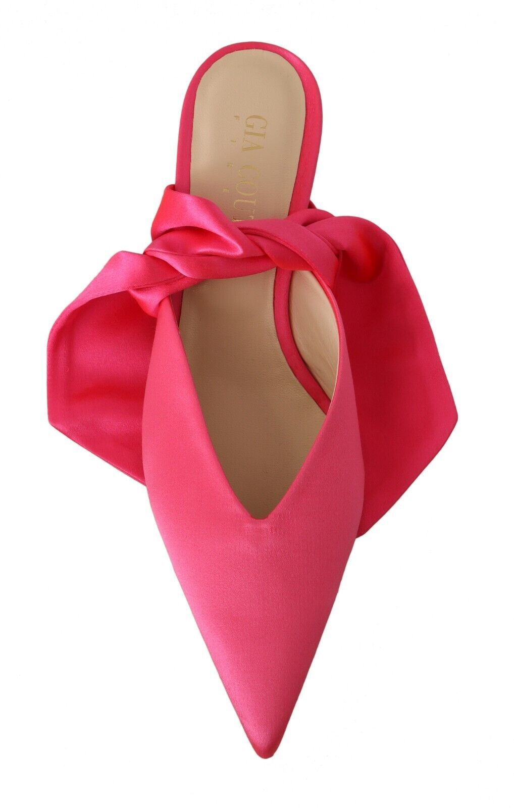 Red high heel shoe with bow detail and strap