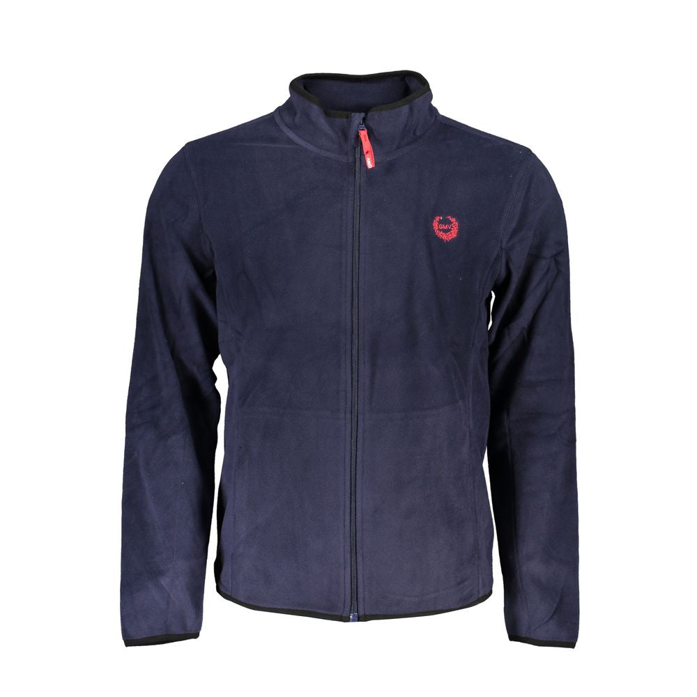 Blue jacket with zippered front pocket