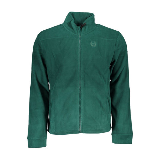 Green velvet jacket with zippered front pocket