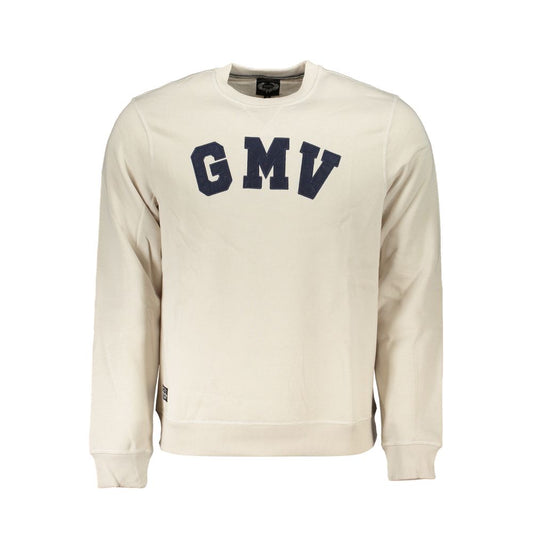 Tan sweater with blue letters