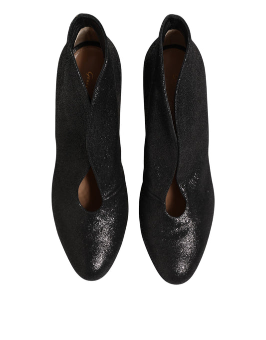 Pair of black glittery women's shoes