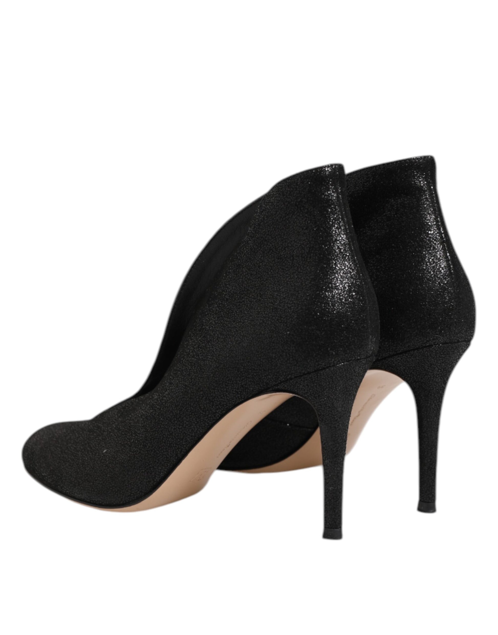 Black glittery high heel shoes