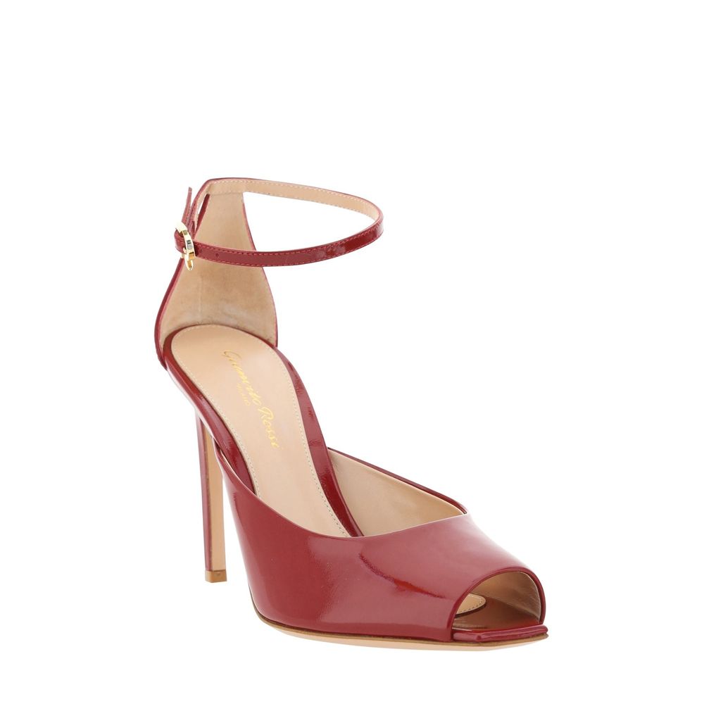Red high heel shoe with ankle strap