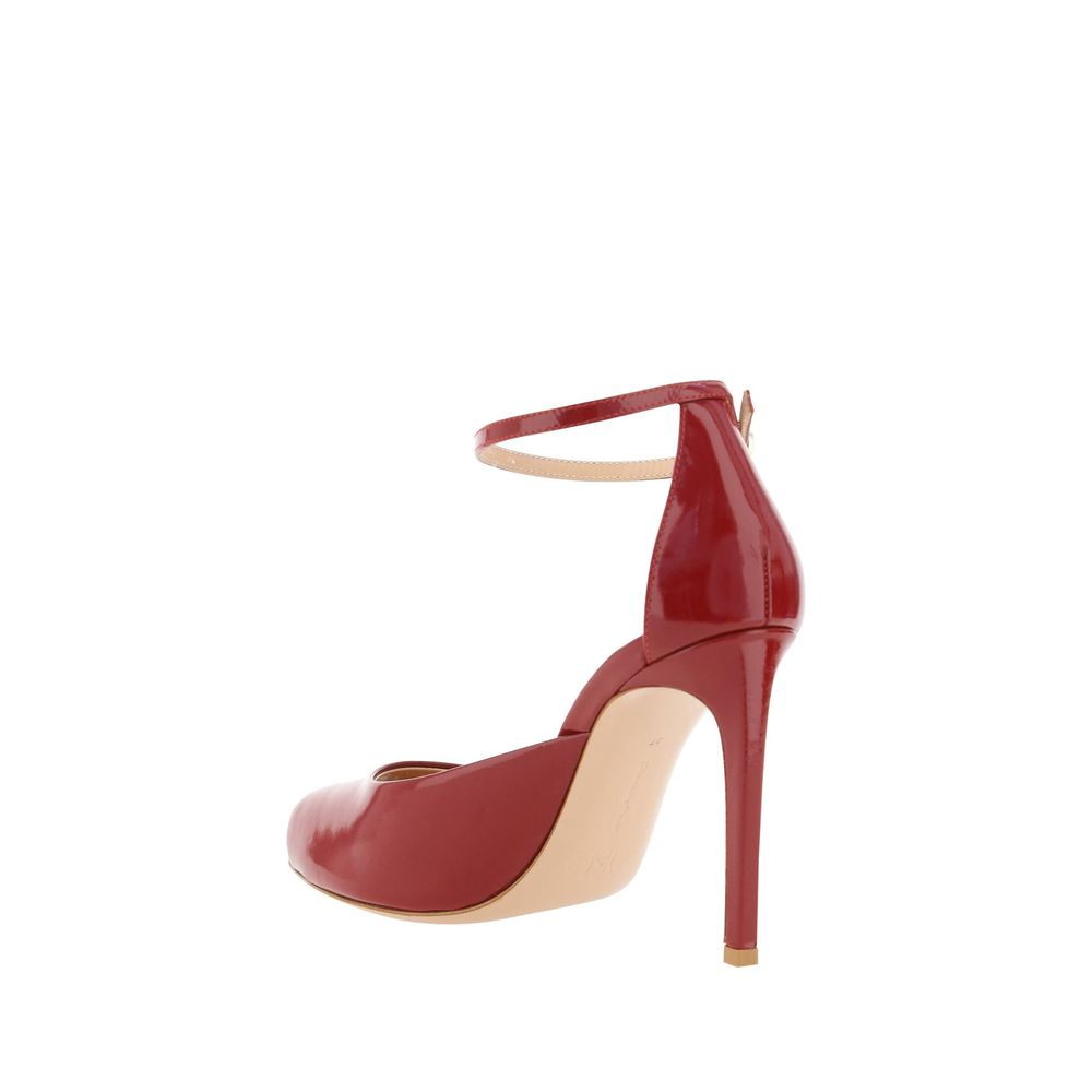 Red high heel shoe with ankle strap