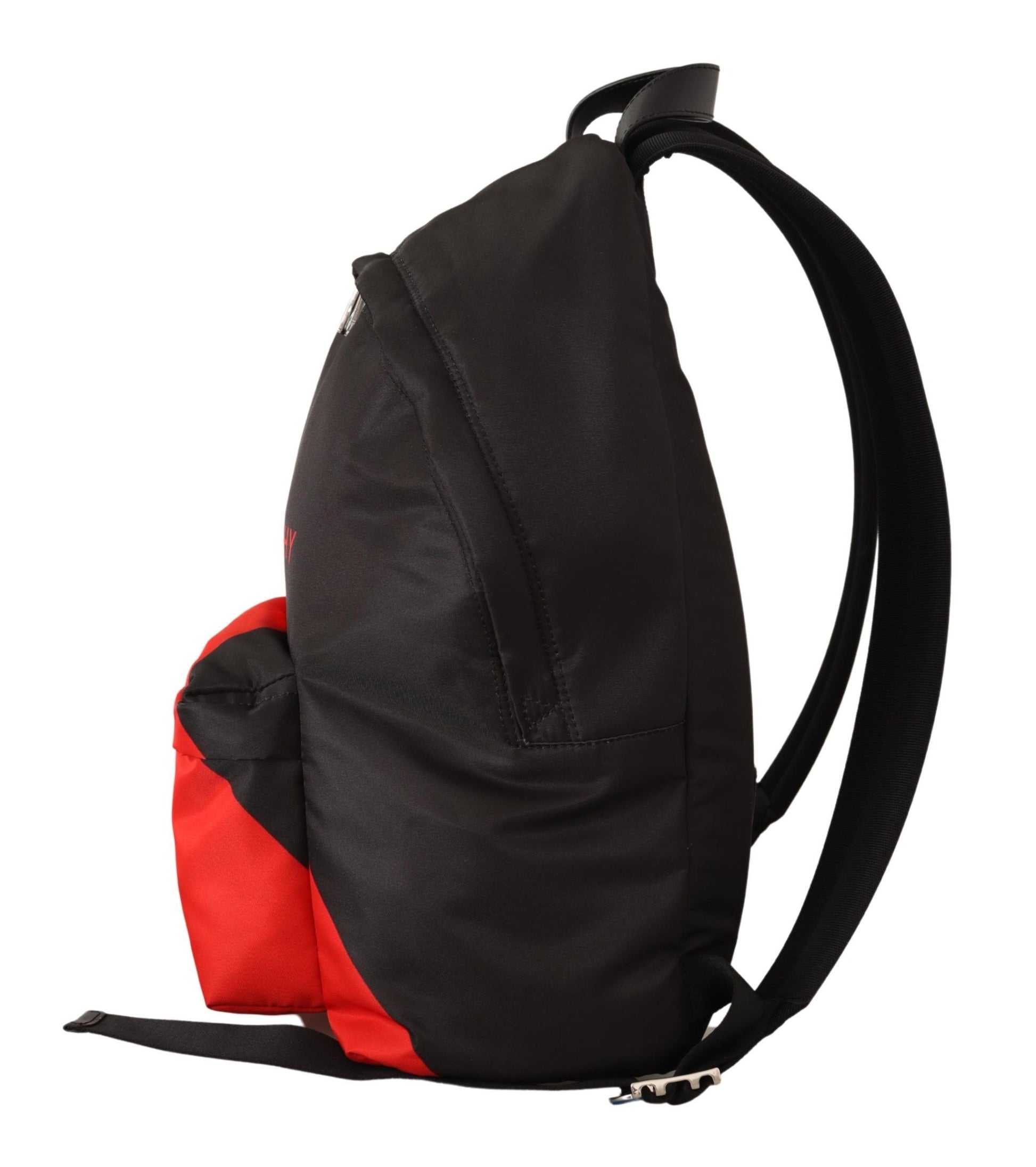 Black backpack with red accents