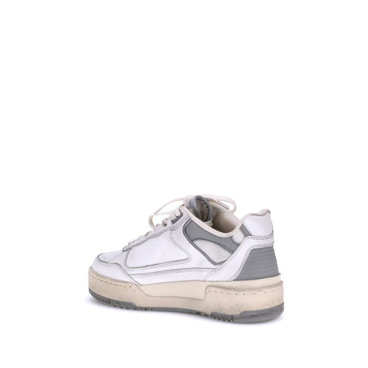 Golden Goose Forty2 sneakers with distressed details and laces on a light-colored background.