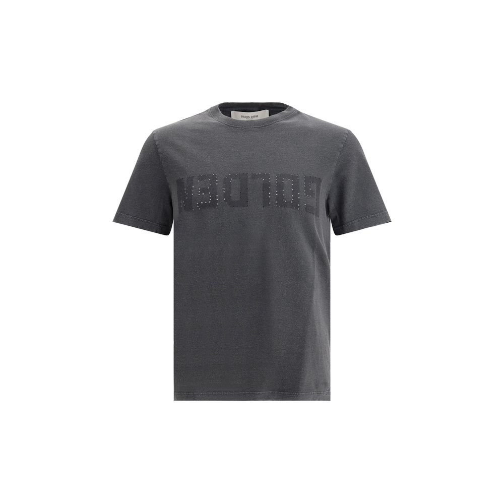 Grey short sleeve t-shirt with embroidered logo on front