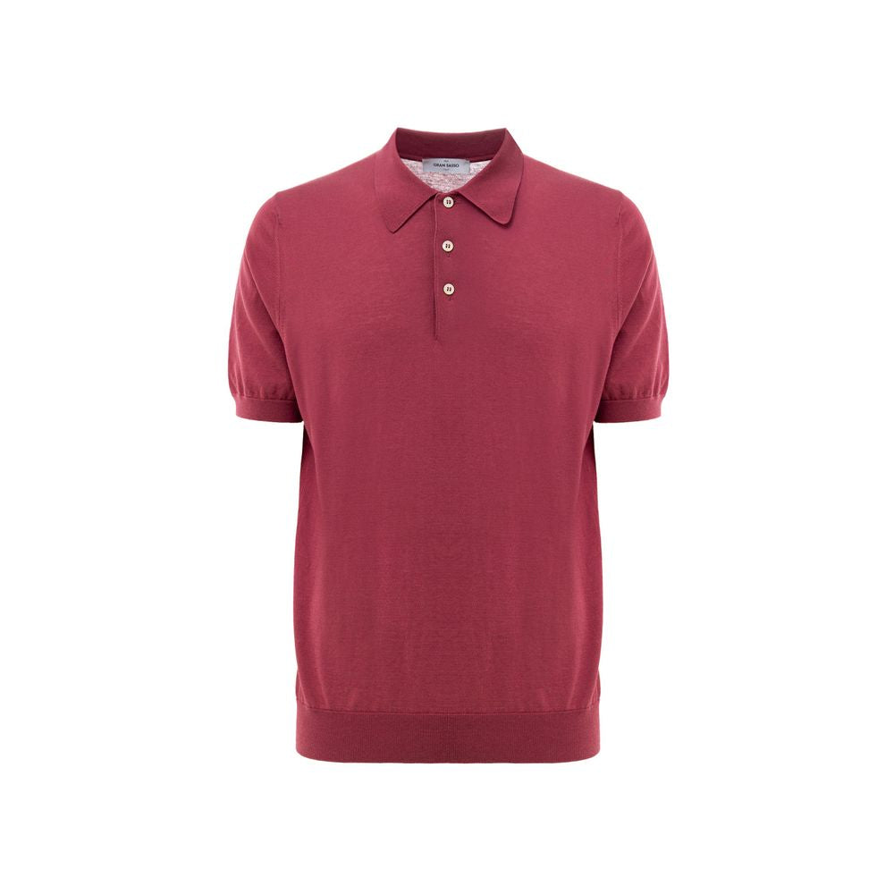 Red polo shirt on display