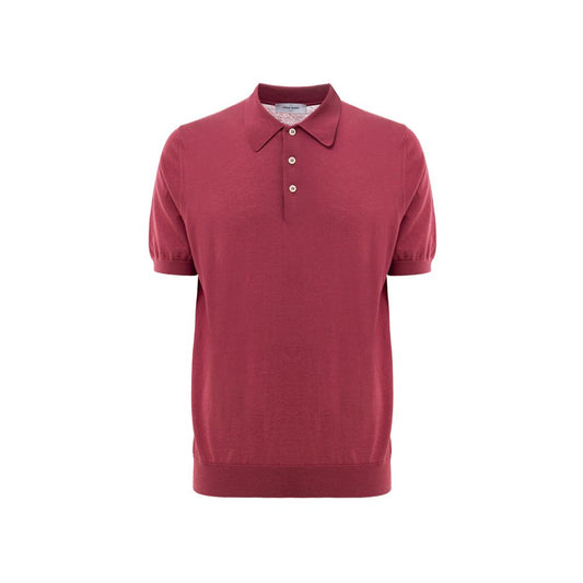 Red polo shirt on display