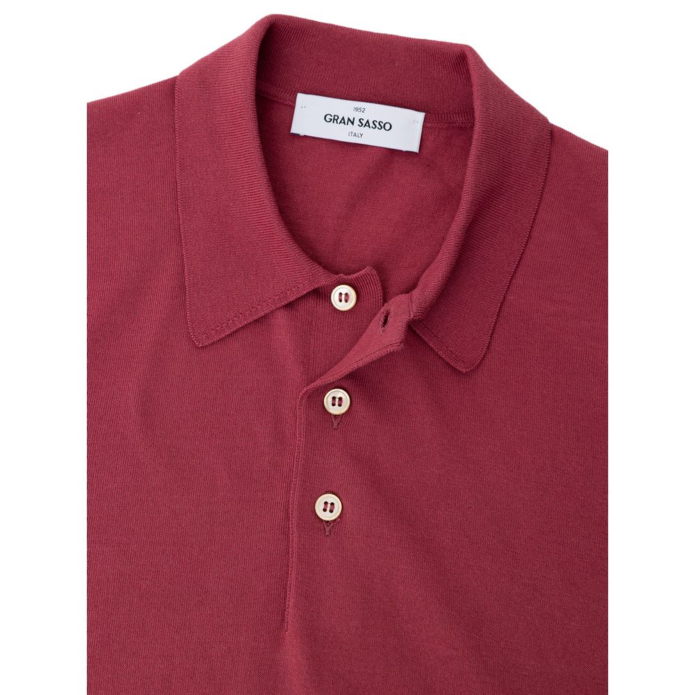 Red polo shirt on hanger