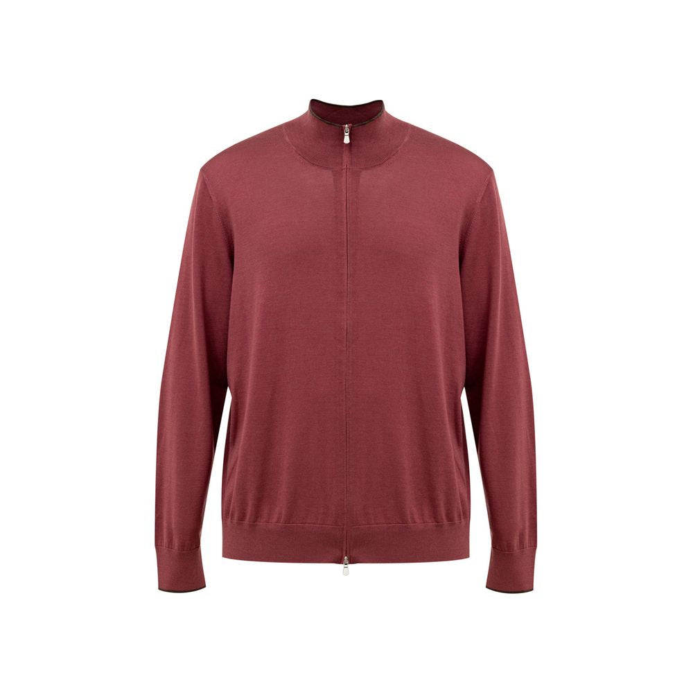 Red zip up sweatshirt on a mannequin