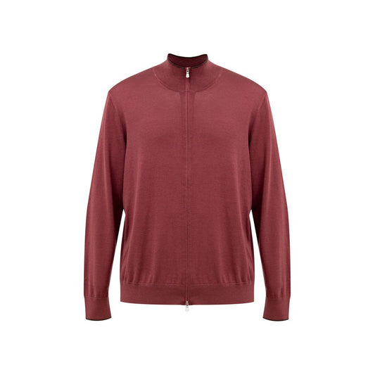 Red zip up sweatshirt on a mannequin