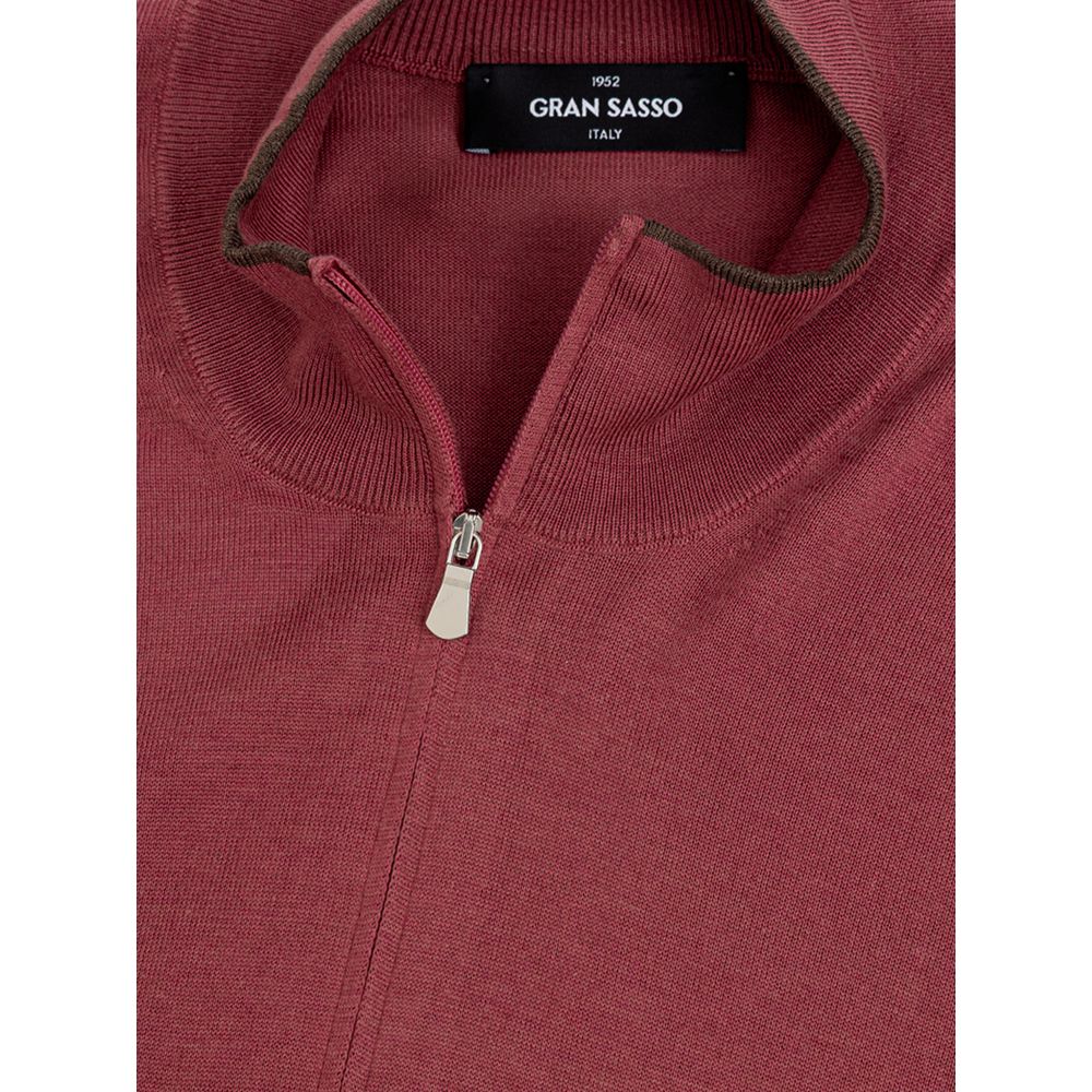 Red sweater with zipper on front