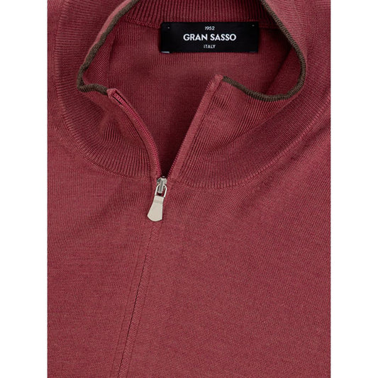 Red sweater with zipper on front