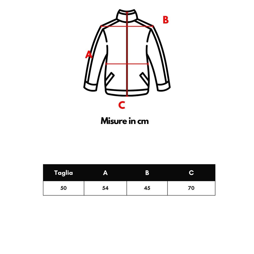 Jacket on a mannequin with measurements in cm