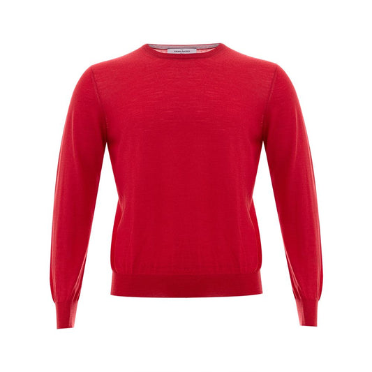 Red long sleeve sweater on a mannequin
