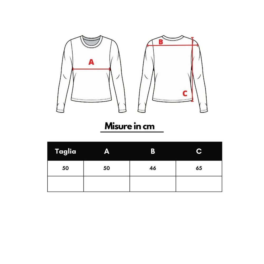 White long sleeve shirt with red lines indicating size and fit