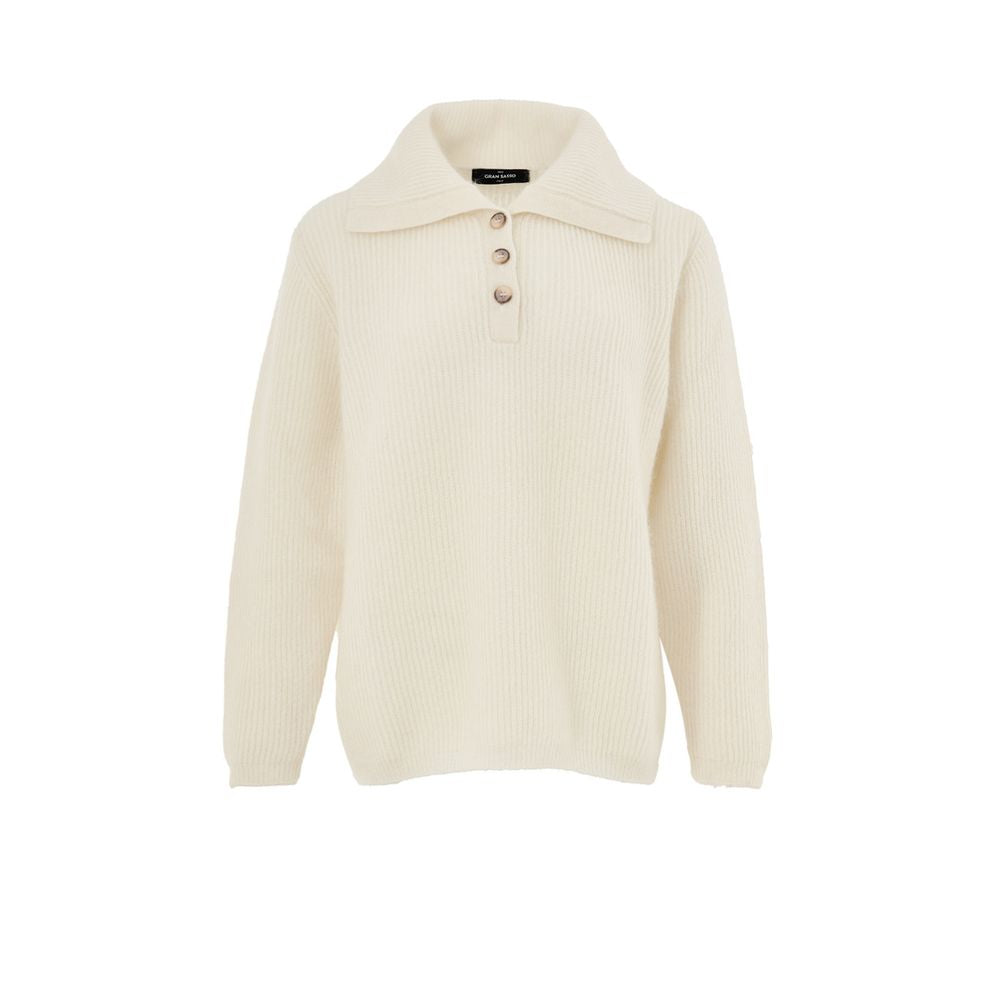Tan sweater with collar and buttons