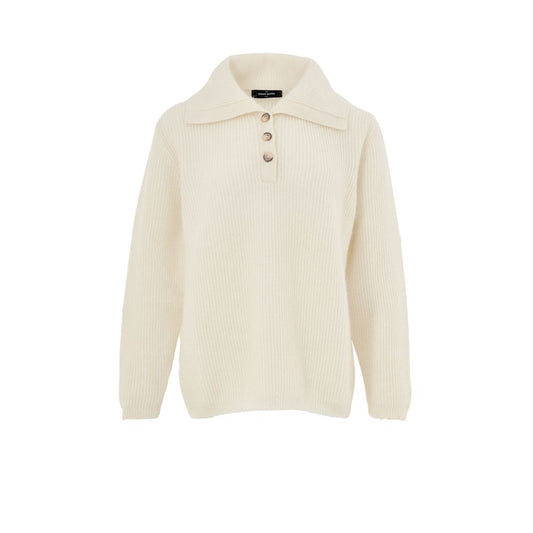 Tan sweater with collar and buttons