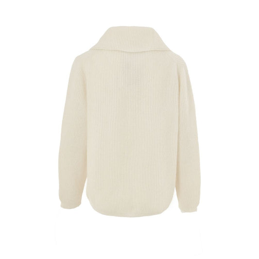 Tan knitted sweater with hood