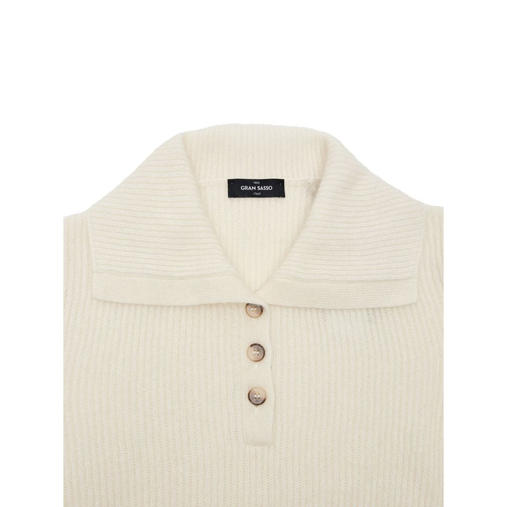 Tan sweater with collar and buttons