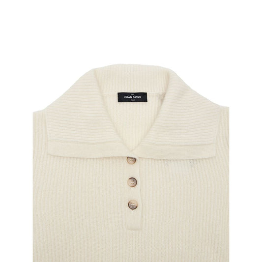 Tan sweater with collar and buttons