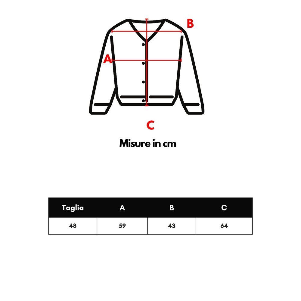 Jacket on a mannequin with measurements in cm