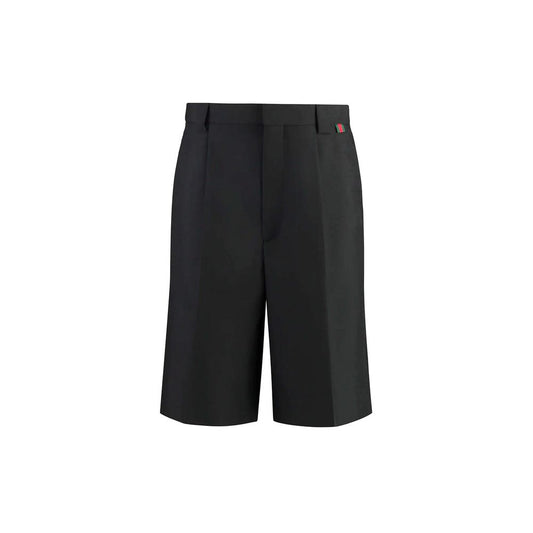 Black shorts with a small red logo on the left side
