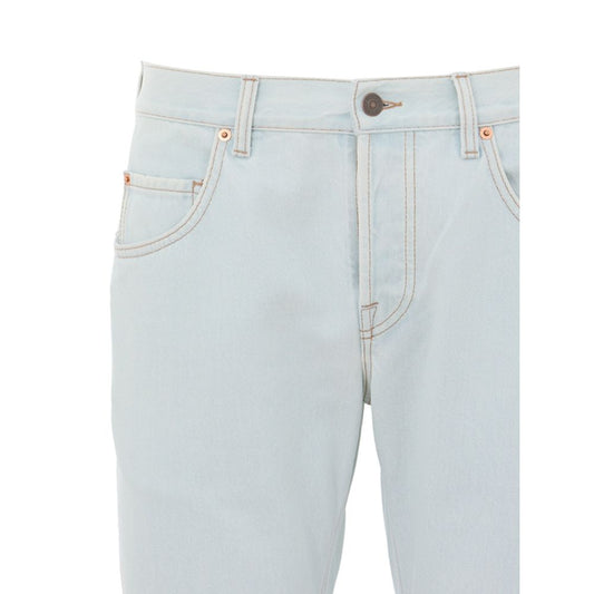Light blue denim jeans on a mannequin