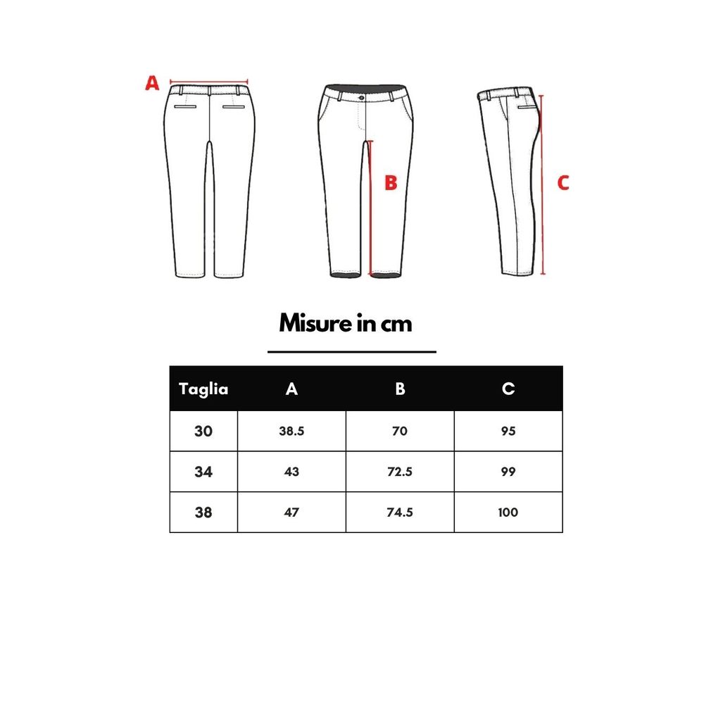 Pair of women's pants in different sizes for measuring