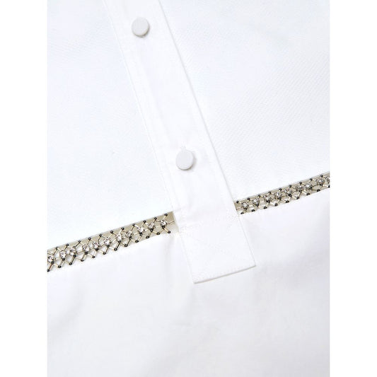 White shirt with gold sequins on sleeve