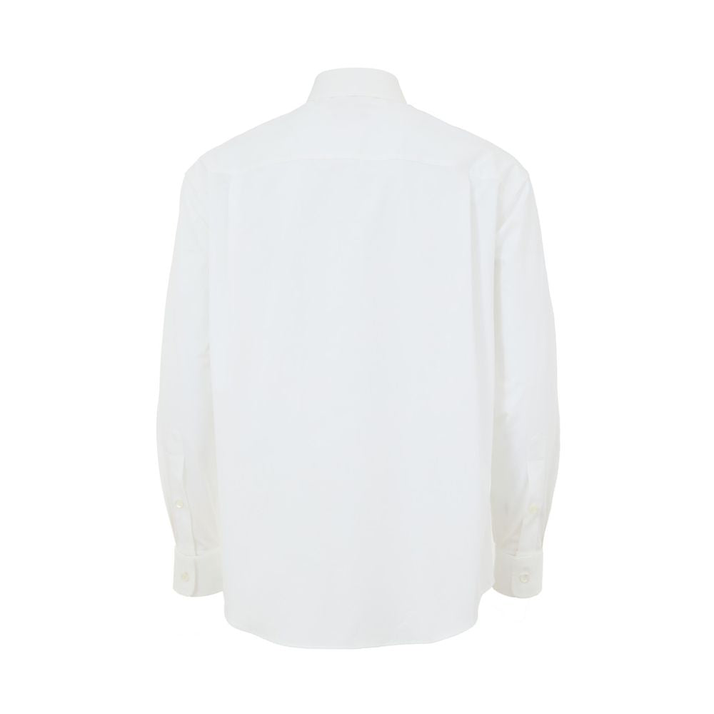 A white cotton dress shirt with long sleeves