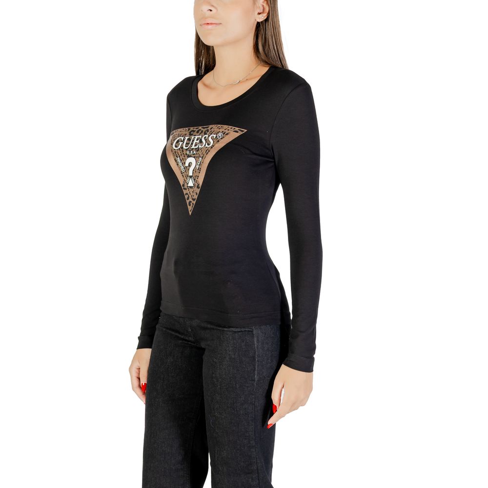 A black long sleeved t-shirt with a white graphic on the front