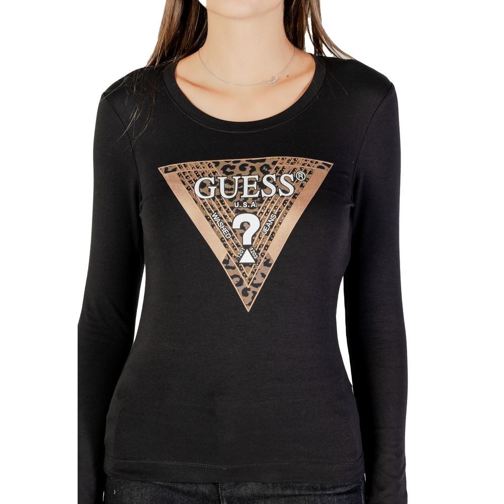 A black long sleeve t-shirt with a gold triangle graphic on the front