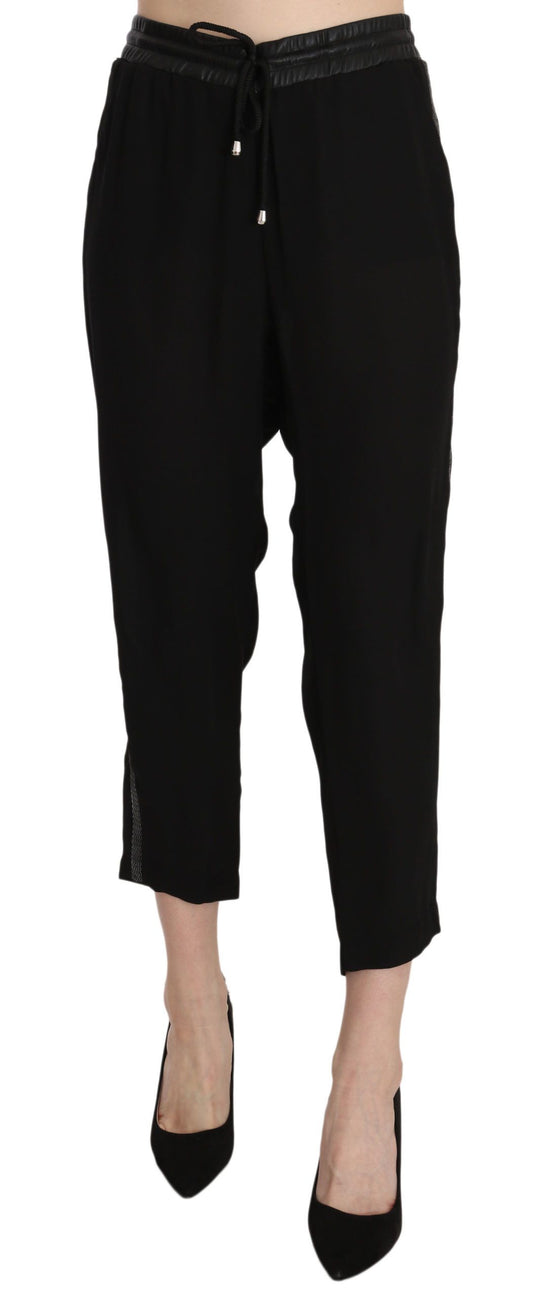 Pair of black pants with elastic waistband