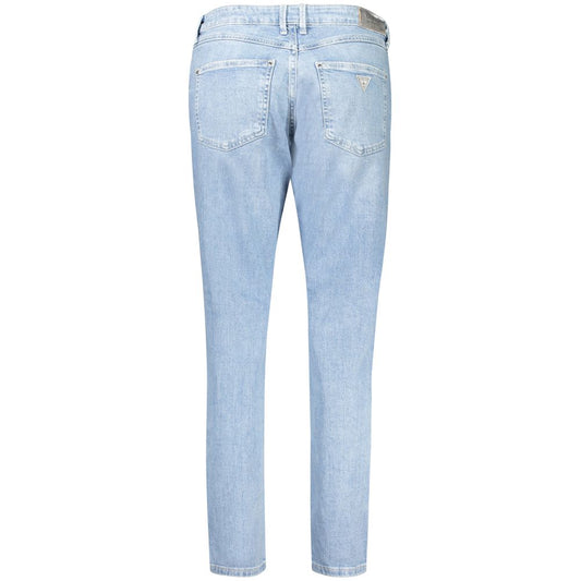 Pair of blue jeans on a hanger
