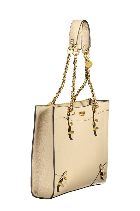 Gold shoulder bag with chain strap
