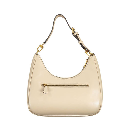 Tan leather crossbody purse with gold hardware