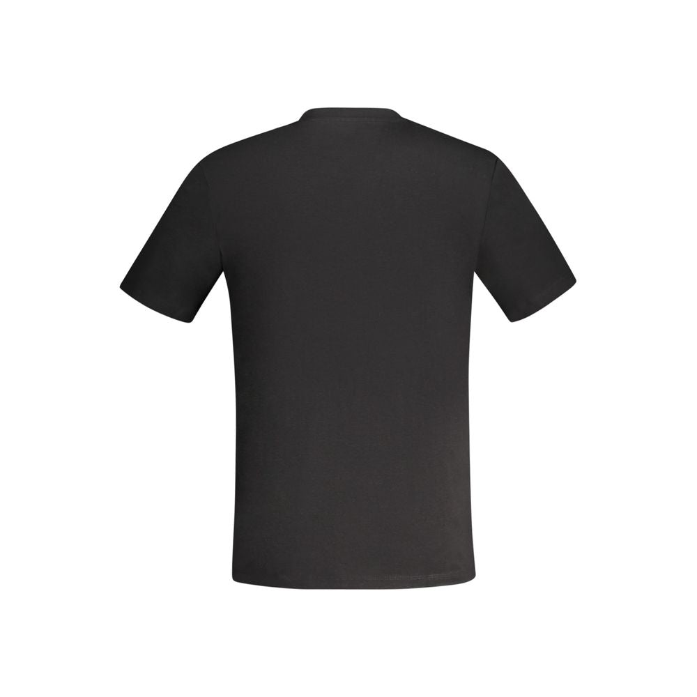 A black cotton men's t-shirt with short sleeves