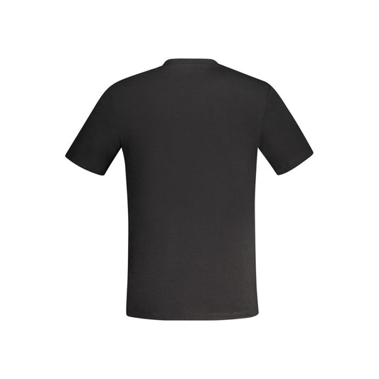 A black cotton men's t-shirt with short sleeves