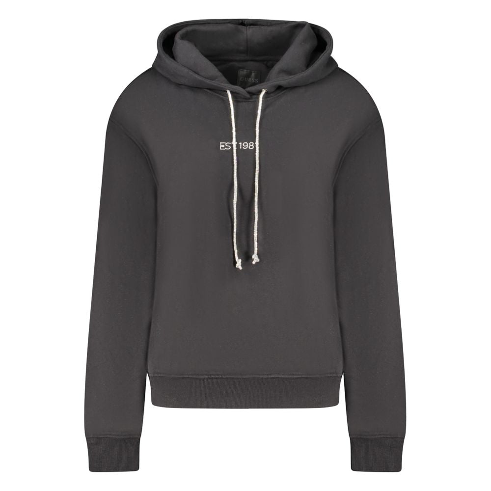 Black hoodie with white lettering on front