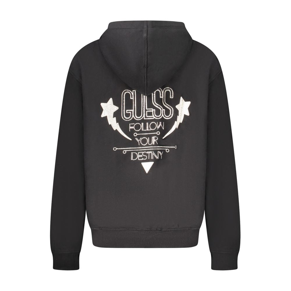 Black hoodie with white lettering