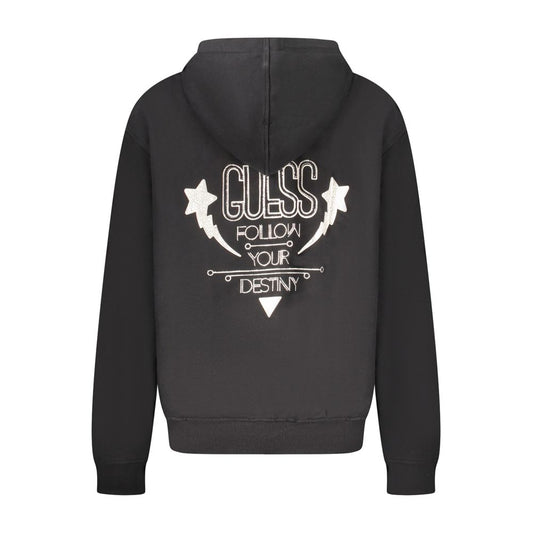 Black hoodie with white lettering