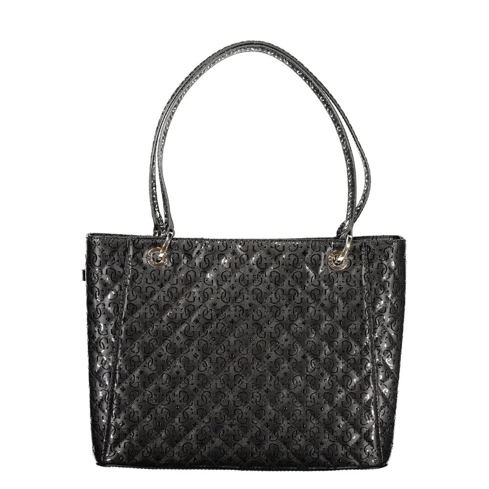 Black quilted leather handbag with gold hardware