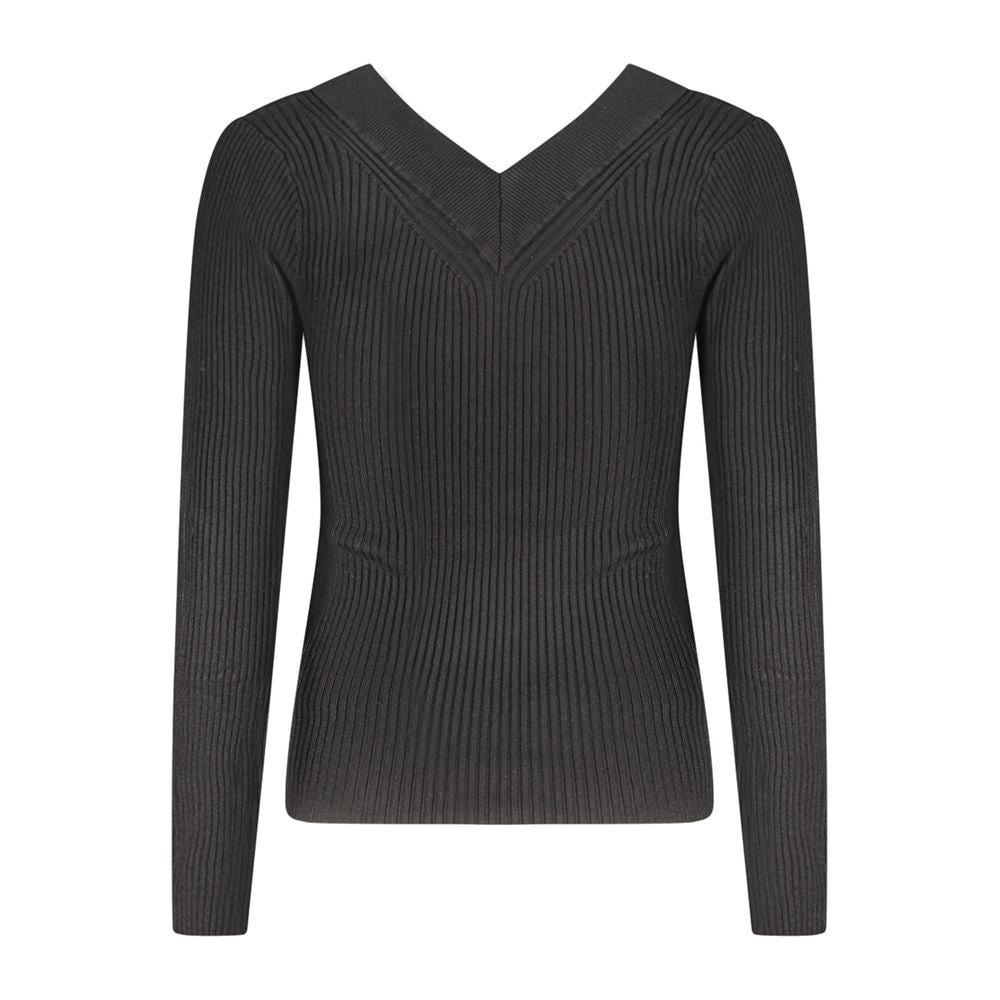 Black ribbed knit sweater